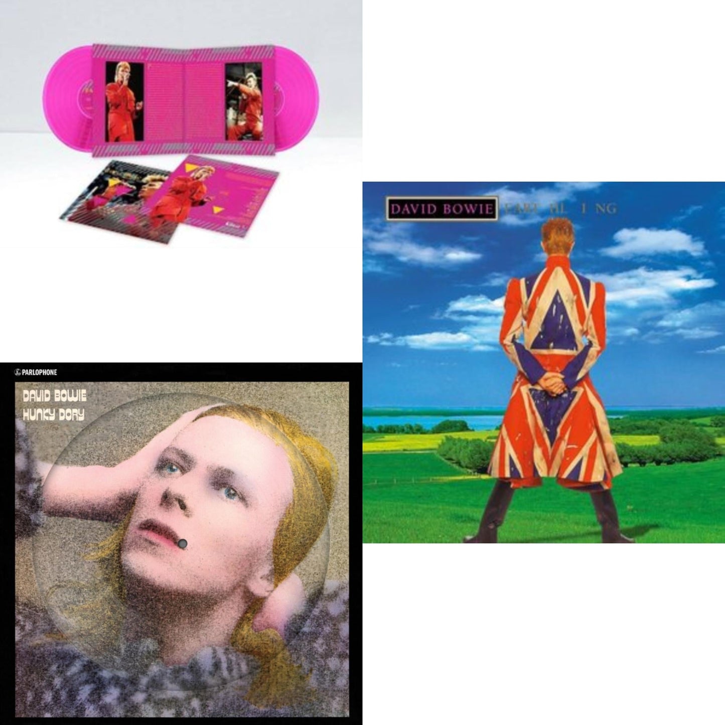David Bowie - Earthling (2021 Remaster/2LP) & Hunky Dory (2015 Remaster/50Th Anniv/Picture Disc) & Montreal '87 (Limited/Pink LP Vinyl)