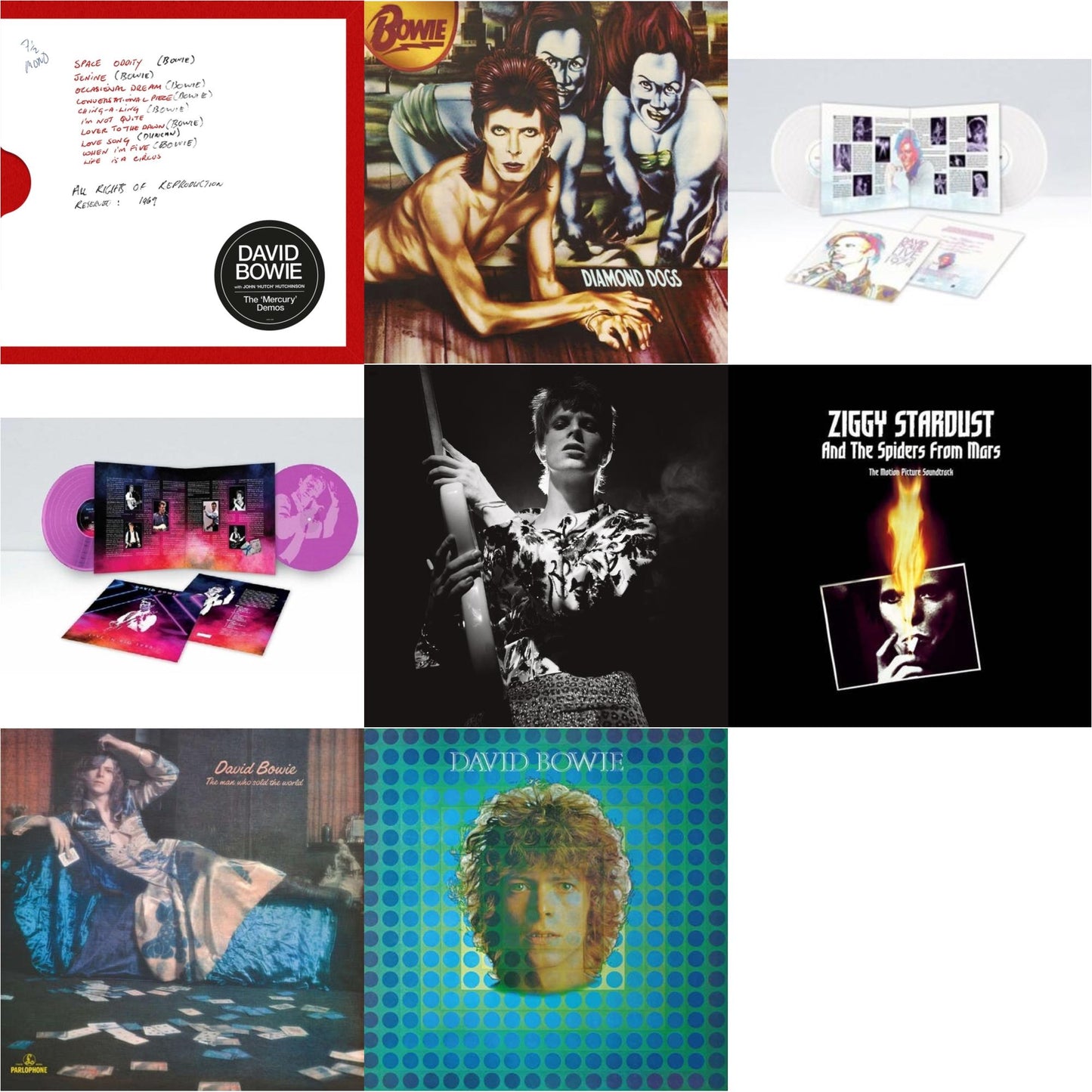 David Bowie - Mercury Demos & Diamond Dogs (2016 Remastered Version) & Live Los Angeles 1974 (White LP Vinyl/Limited) & Live In Rio 1990 (Pink LP Vinyl/180G/Limited) & Rock N Roll Star & Ziggy Stardust & The Spiders From Mars Ost (2LP) & Man Who Sold