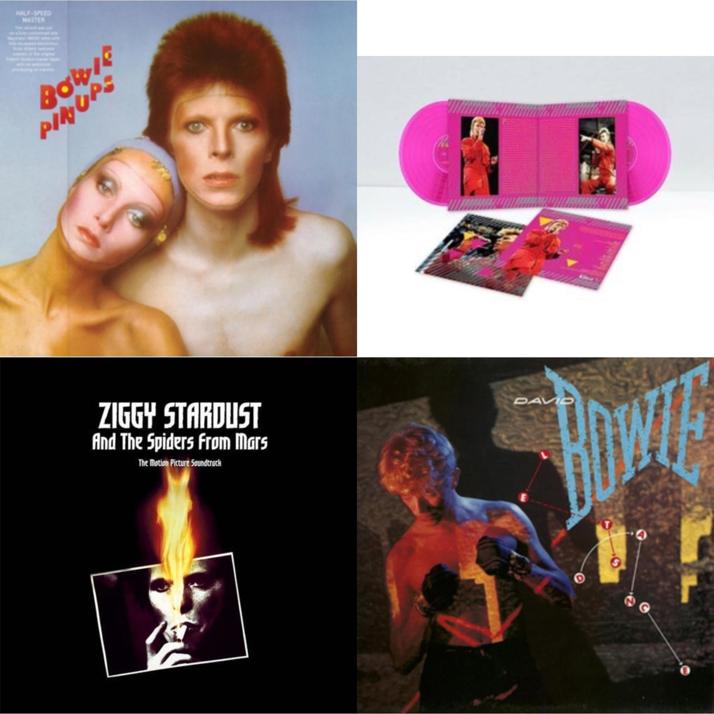 David Bowie - Let's Dance (2018 Remastered Version) & Montreal '87 (Limited/Pink LP Vinyl) & Pinups (2015 Remaster) & Ziggy Stardust & The Spiders From Mars Ost (2LP)