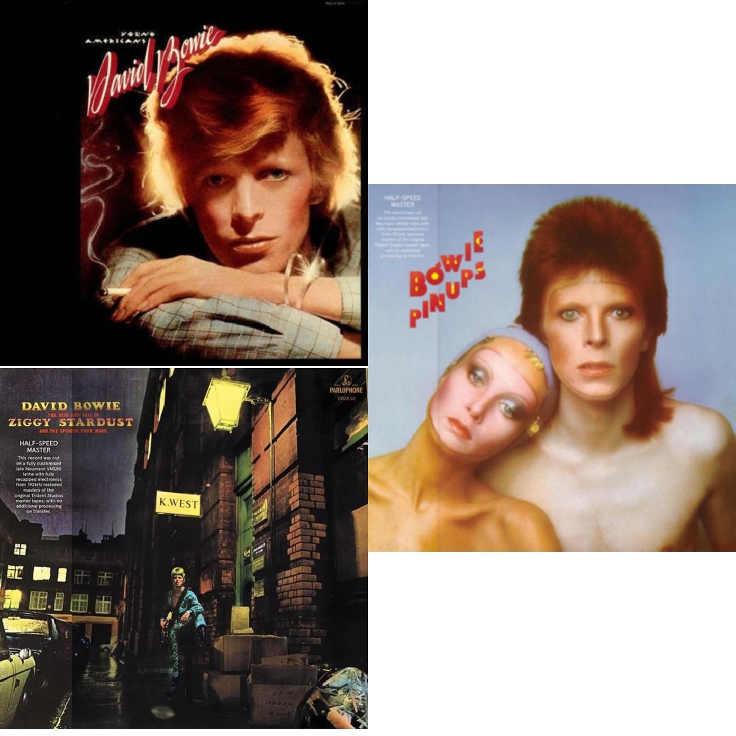 David Bowie - Young Americans (2016 Remastered Version) & Rise & Fall Of Ziggy Stardust & The Spiders From Mars (2012 Remaster/Half-Speed Master) & Pinups (2015 Remaster) - LP Vinyl Bundle