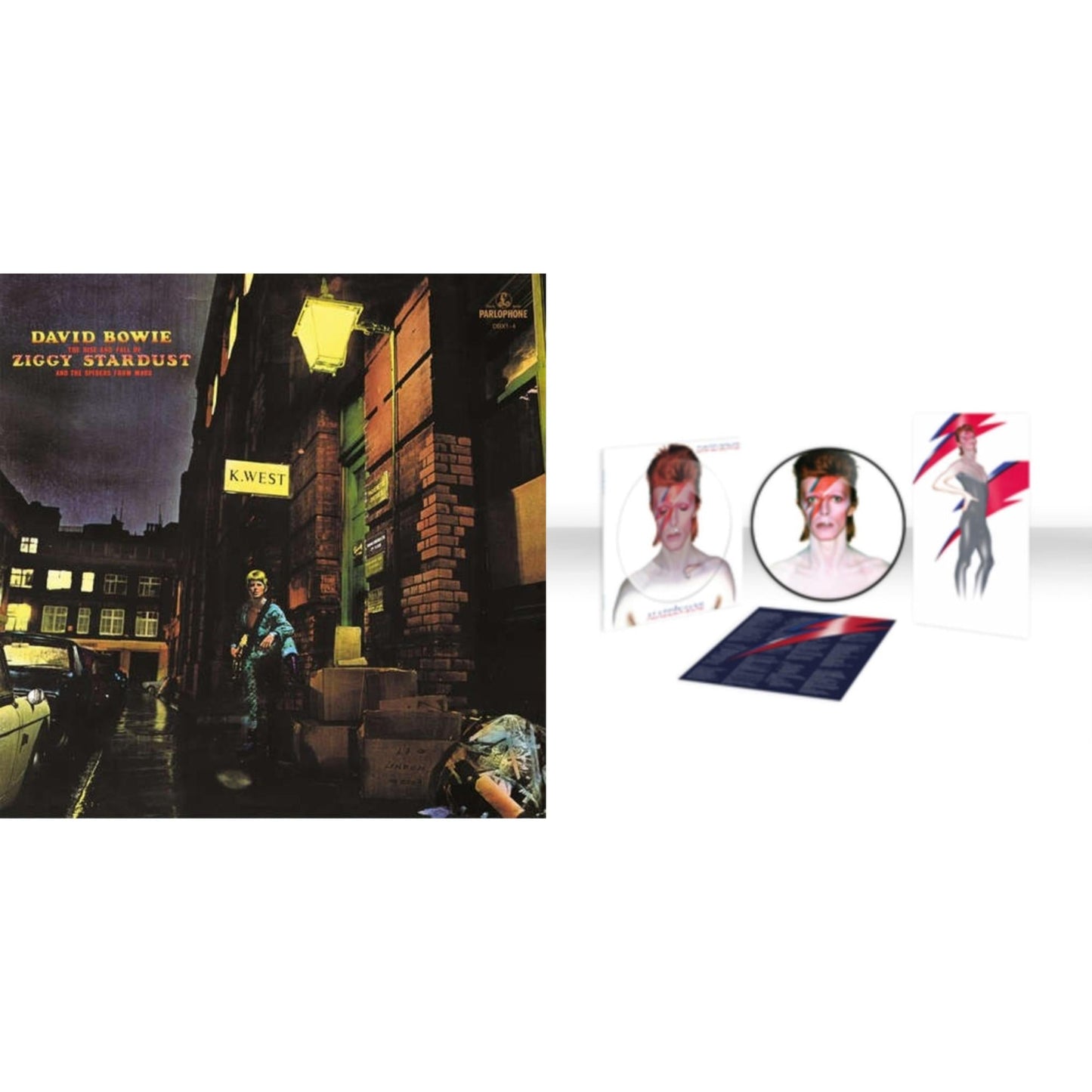 David Bowie - Aladdin Sane (2013 Remaster) (Picture Disc) & Rise & Fall Of Ziggy Stardust (2012 Remaster) - LP Vinyl Bundle