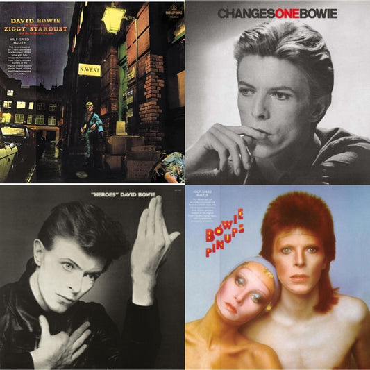 David Bowie - Heroes (2017 Remaster) & Changesonebowie (180G) & Rise & Fall Of Ziggy Stardust & The Spiders From Mars (2012 Remaster/Half-Speed Master) & Pinups (2015 Remaster) - LP Vinyl Bundle