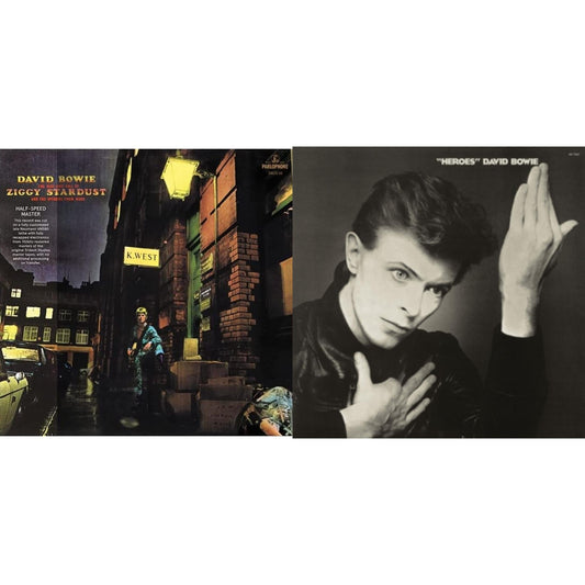 David Bowie - Heroes (2017 Remaster) & Rise & Fall Of Ziggy Stardust & The Spiders From Mars (2012 Remaster/Half-Speed Master) - LP Vinyl Bundle