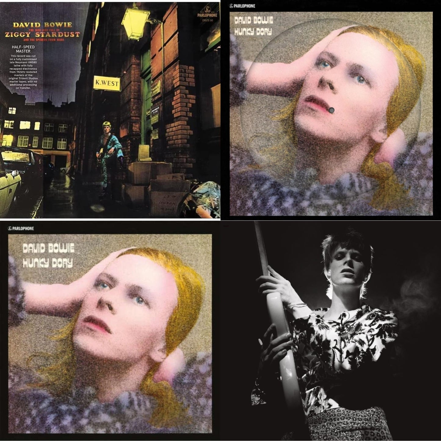 David Bowie - Rise & Fall Of Ziggy Stardust & The Spiders From Mars (2012 Remaster/Half-Speed Master) & Hunky Dory (2015 Remaster/50Th Anniv/Picture Disc) & Rock N Roll Star & Hunky Dory - LP Vinyl Bundle