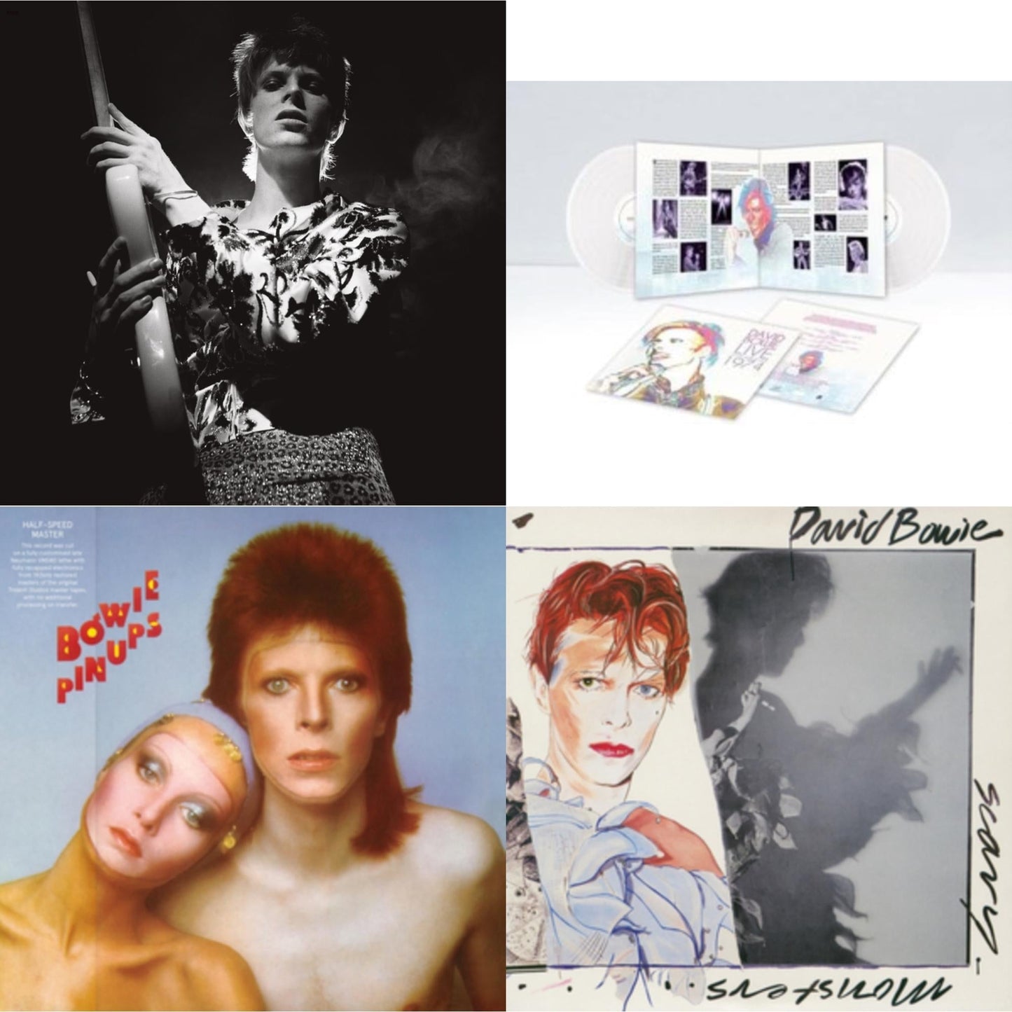 David Bowie - Scary Monsters (& Super Creeps) (2017 Remaster) & Live Los Angeles 1974 (White LP Vinyl/Limited) & Pinups (2015 Remaster) & Rock N Roll Star