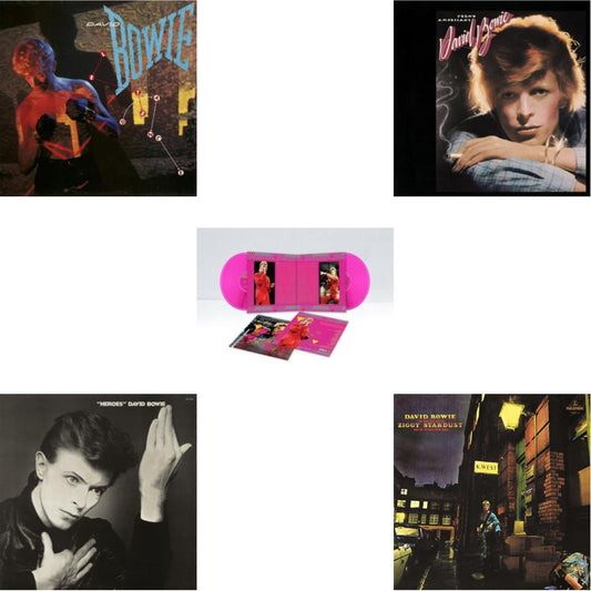 David Bowie - Let's Dance (2018 Remastered Version) & Heroes (2017 Remaster) & Montreal '87 (Limited/Pink LP Vinyl) & Young Americans (50Th Anniversary/Half Speed Master) & Rise & Fall Of Ziggy Stardust (2012 Remaster)