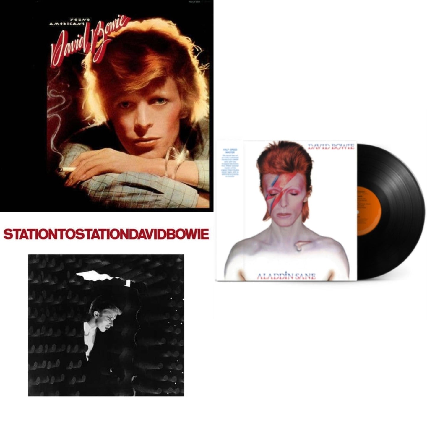 David Bowie - Station To Station (2016 Remastered Version) & Young Americans (2016 Remastered Version) & Aladdin Sane (2013 Remaster) (Half Speed Master) - LP Vinyl Bundle