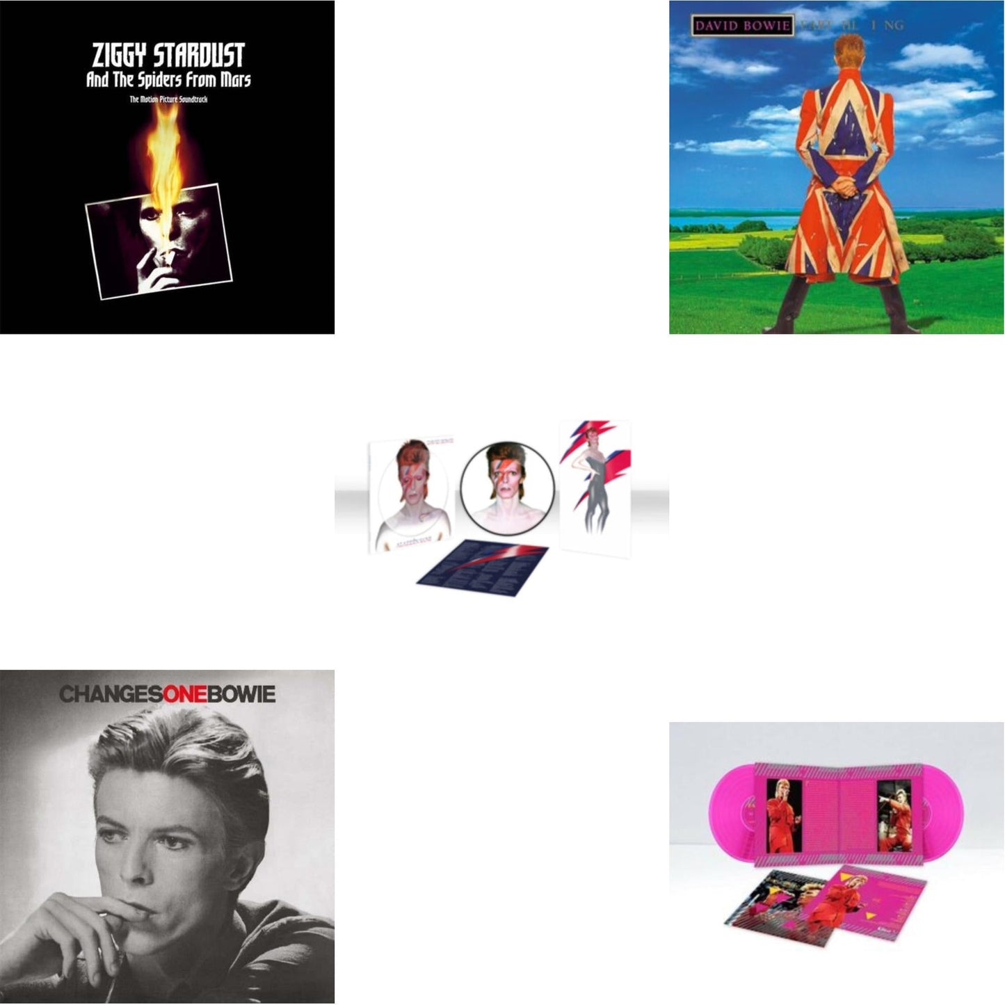 David Bowie - Earthling (2021 Remaster/2LP) & Changesonebowie (180G) & Montreal '87 (Limited/Pink LP Vinyl) & Aladdin Sane (2013 Remaster) (Picture Disc) & Ziggy Stardust & The Spiders From Mars Ost (2LP)