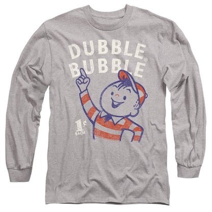 Dubble Bubble Pointing Mens Long Sleeve Shirt Athletic Heather