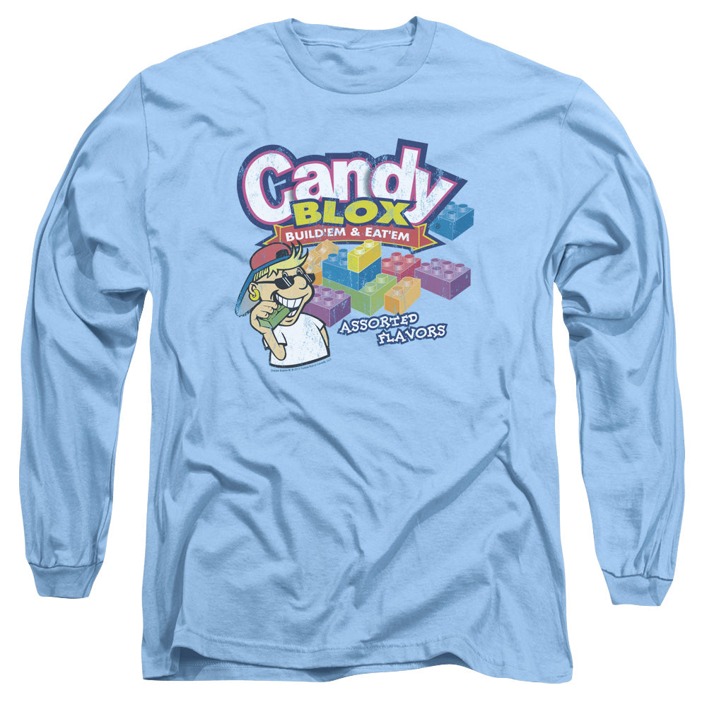 Dubble Bubble Candy Blox Mens Long Sleeve Shirt Carolina Blue Officially Licensed Officially Licensed