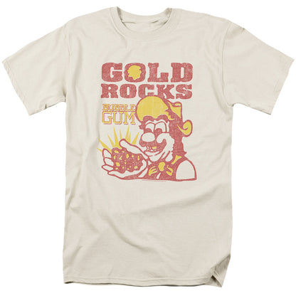 Dubble Bubble Gold Rocks Mens T Shirt Cream