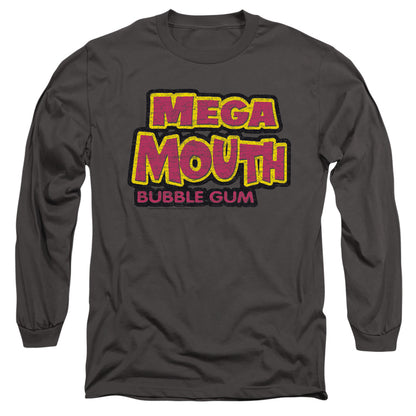 Dubble Bubble Mega Mouth Mens Long Sleeve Shirt Charcoal Officially Licensed Officially Licensed