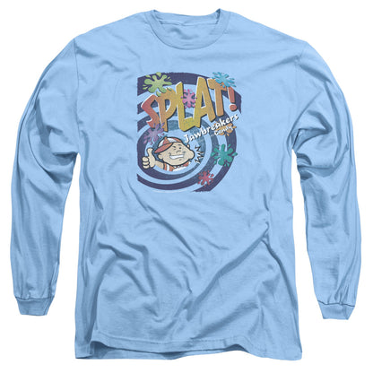 Dubble Bubble Splat Jawbreakers Mens Long Sleeve Shirt Carolina Blue Officially Licensed Officially Licensed