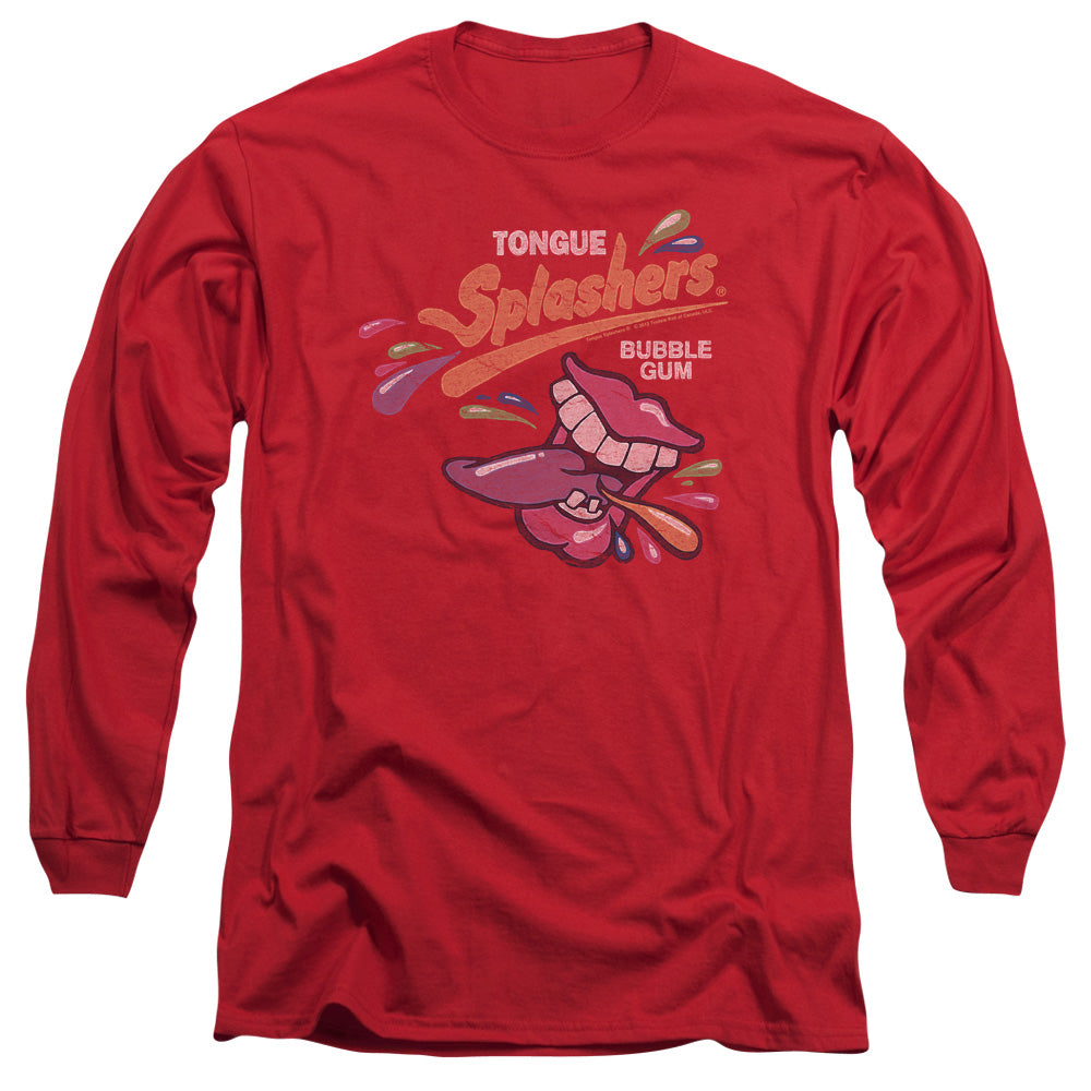 Dubble Bubble Distress Logo Mens Long Sleeve Shirt Red Officially Licensed Officially Licensed