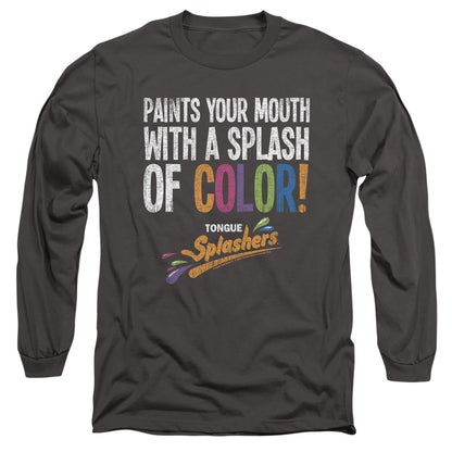 Dubble Bubble Paints Your Mouth Mens Long Sleeve Shirt Charcoal