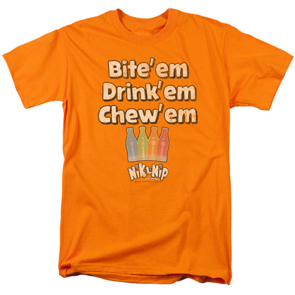 Dubble Bubble Bite Drink Chew Mens T Shirt Orange