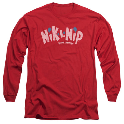 Dubble Bubble Distressed Logo Mens Long Sleeve Shirt Red