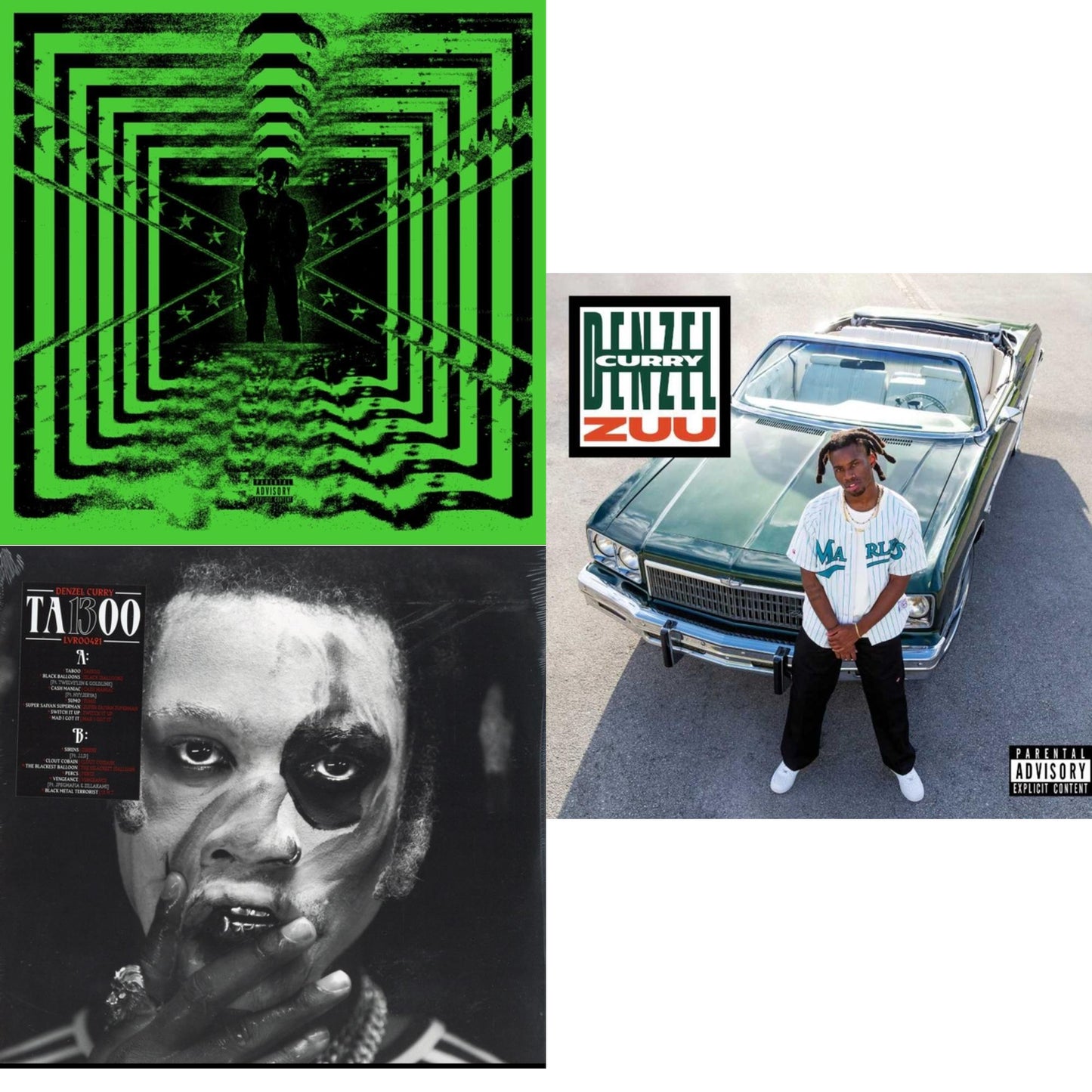 Denzel Curry - Ta13oo (Red Slushie LP Vinyl) & Zuu & 32 Zel (Neon Yellow LP Vinyl)