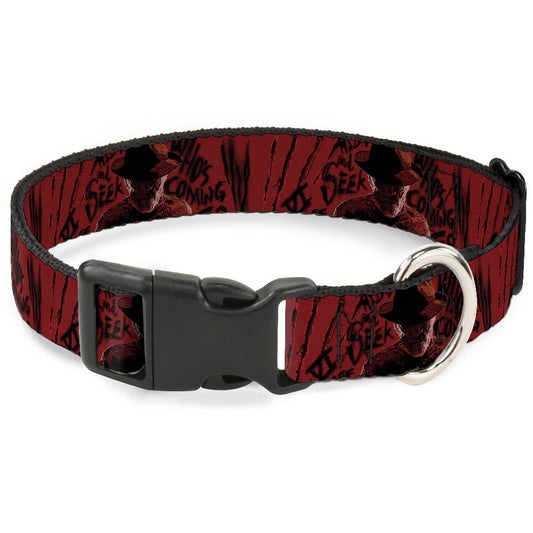 Freddy Poses Hand Scratching Plastic Clip Dog Collar