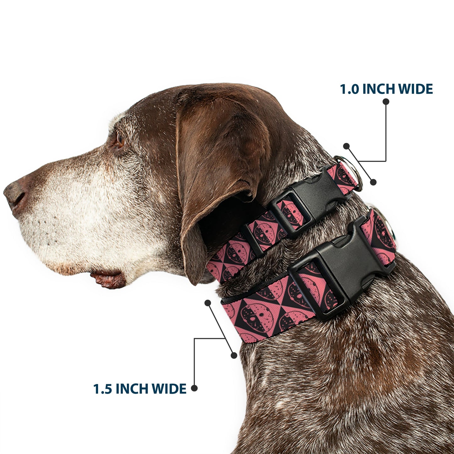 Friday the 13th Jason Mask Diamond Split Plastic Clip Dog Collar