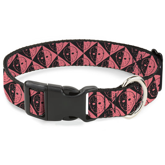 Friday the 13th Jason Mask Diamond Split Plastic Clip Dog Collar