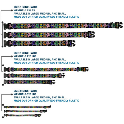 Grateful Dead Dancing Bears Plastic Clip Collar