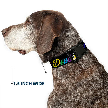 Grateful Dead Script with Bears and Skeletons Plastic Clip Collar