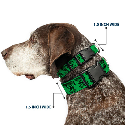 Grateful Dead Text with Skull & Roses Plastic Clip Collar