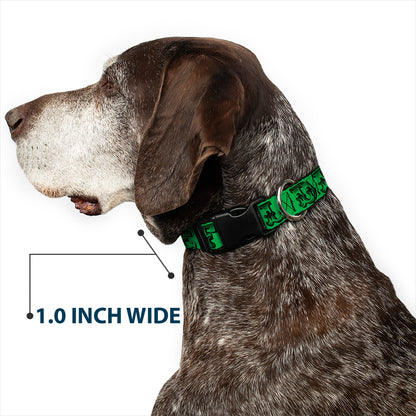 Grateful Dead Text with Skull & Roses Plastic Clip Collar