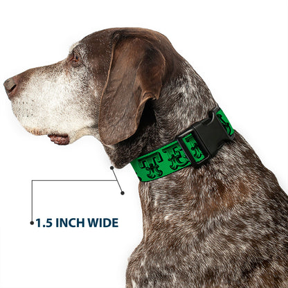 Grateful Dead Text with Skull & Roses Plastic Clip Collar