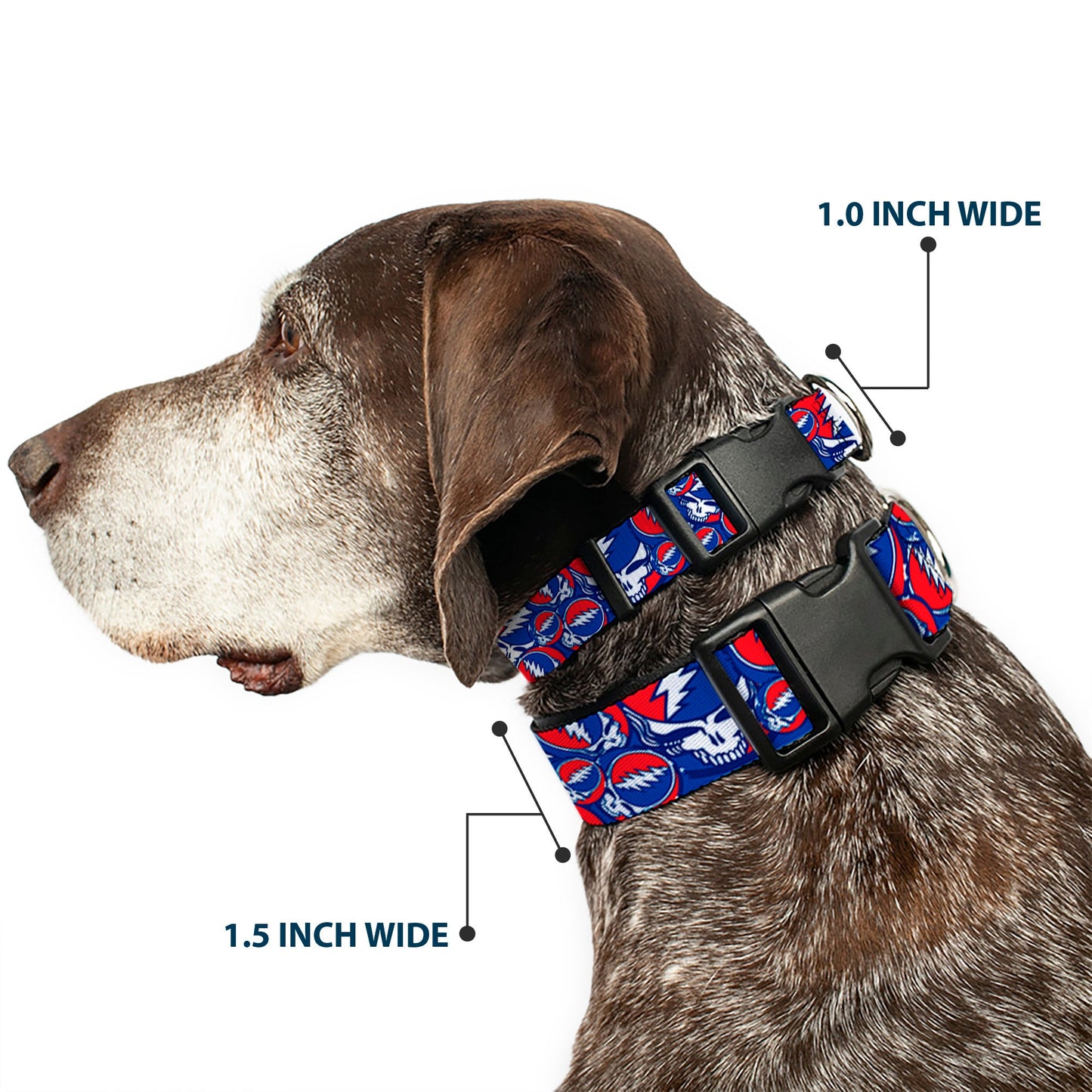 Grateful Dead Steal Your Face Stacked Plastic Clip Collar