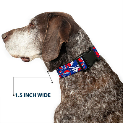 Grateful Dead Steal Your Face Stacked Plastic Clip Collar