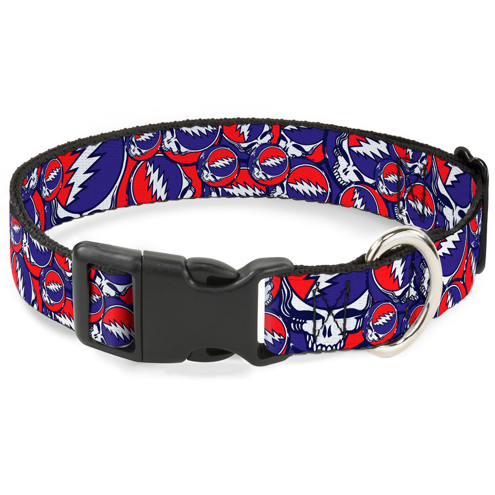 Grateful Dead Steal Your Face Stacked Plastic Clip Collar