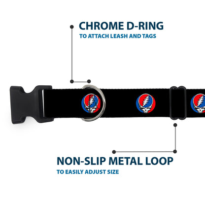 Grateful Dead Steal Your Face Plastic Clip Collar