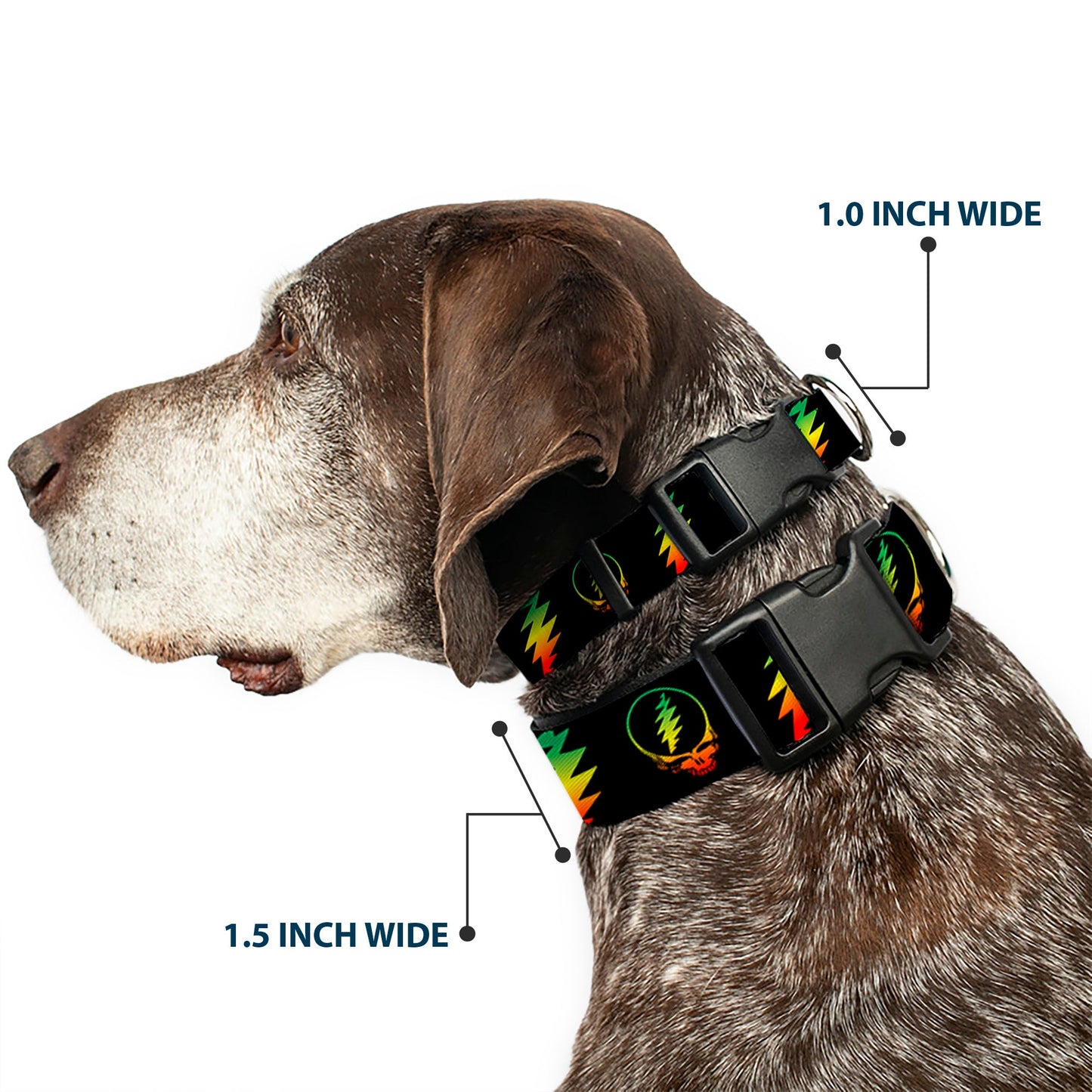 Grateful Dead Steal Your Face with Lightning Bolt Repeat Plastic Clip Collar