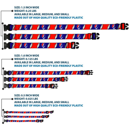 Grateful Dead Steal Your Face with Lightning Bolt Plastic Clip Collar