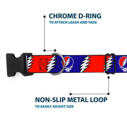 Grateful Dead Steal Your Face with Lightning Bolt Plastic Clip Collar