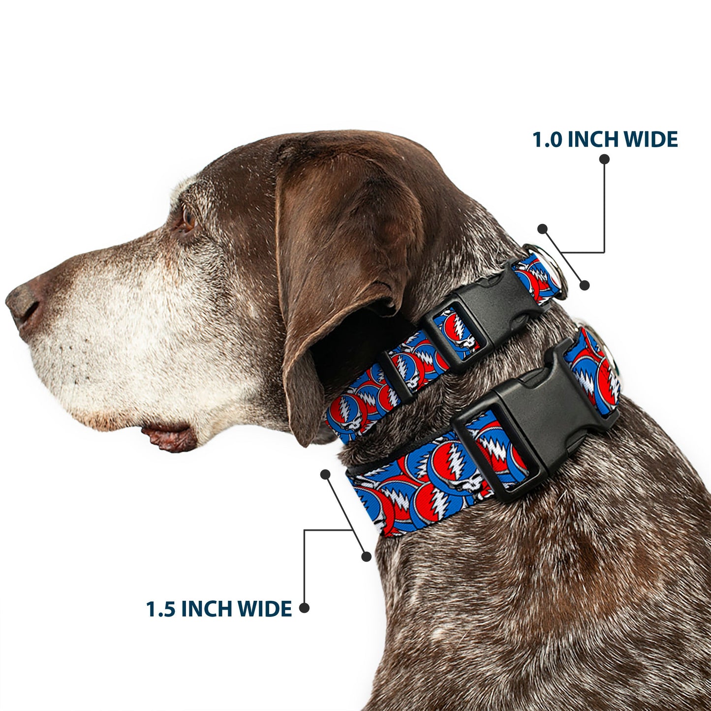 Grateful Dead Steal Your Face Logo Stacked Plastic Clip Collar
