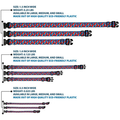 Grateful Dead Steal Your Face Logo Stacked Plastic Clip Collar