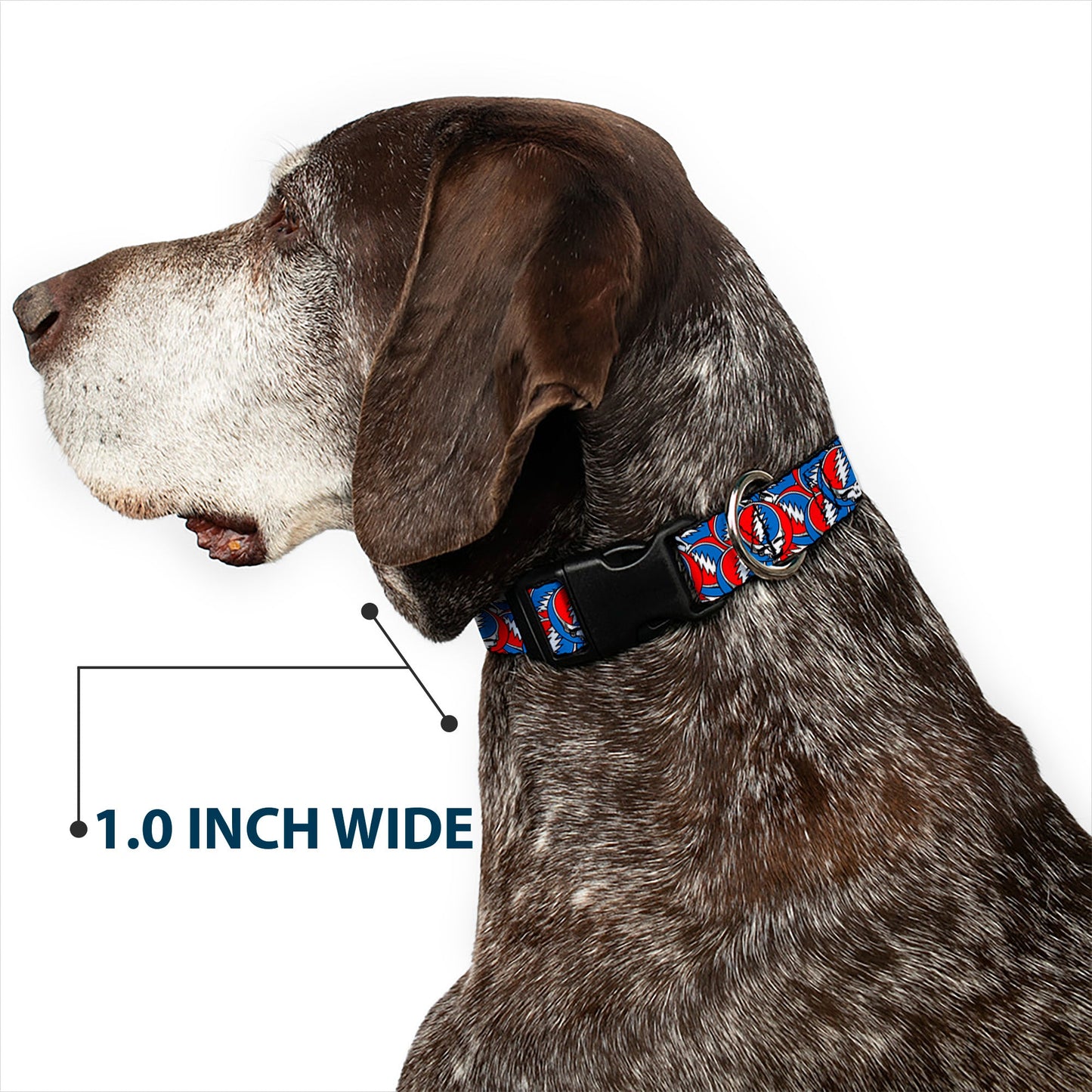 Grateful Dead Steal Your Face Logo Stacked Plastic Clip Collar