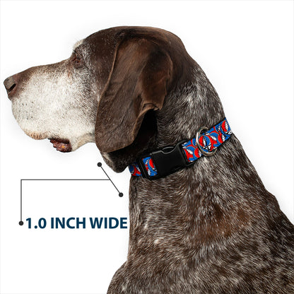 Grateful Dead Steal Your Face Logo Stacked Plastic Clip Collar