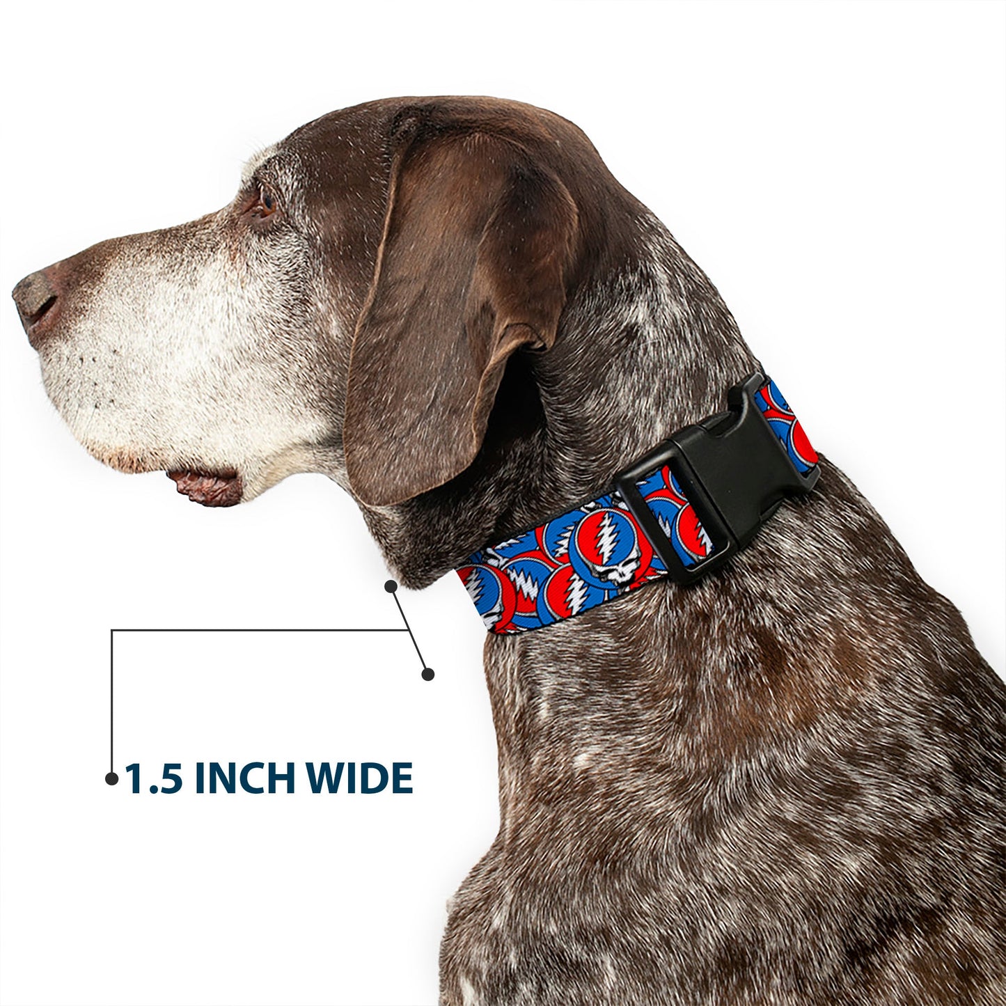 Grateful Dead Steal Your Face Logo Stacked Plastic Clip Collar