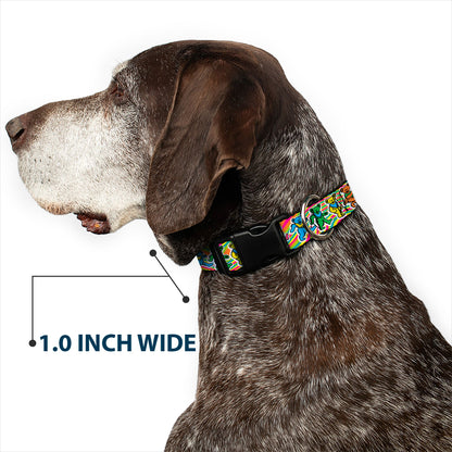 Grateful Dead Dancing Bears Swirl Multi Color Plastic Clip Collar