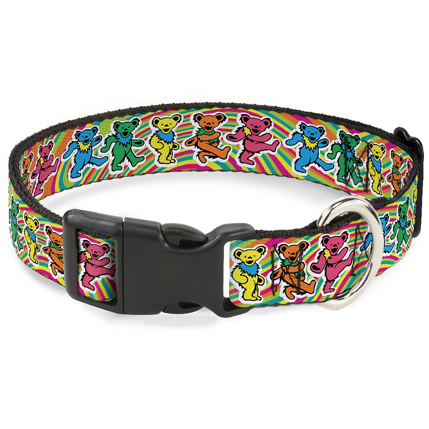 Grateful Dead Dancing Bears Swirl Multi Color Plastic Clip Collar