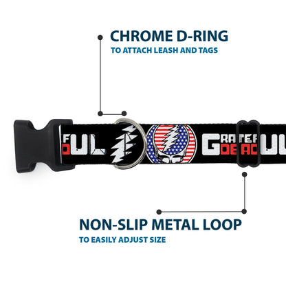 Grateful Dead Steal Your Face Stars and Stripes Plastic Clip Collar