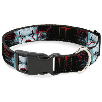 IT Pennywise Face Plastic Clip Dog Collar