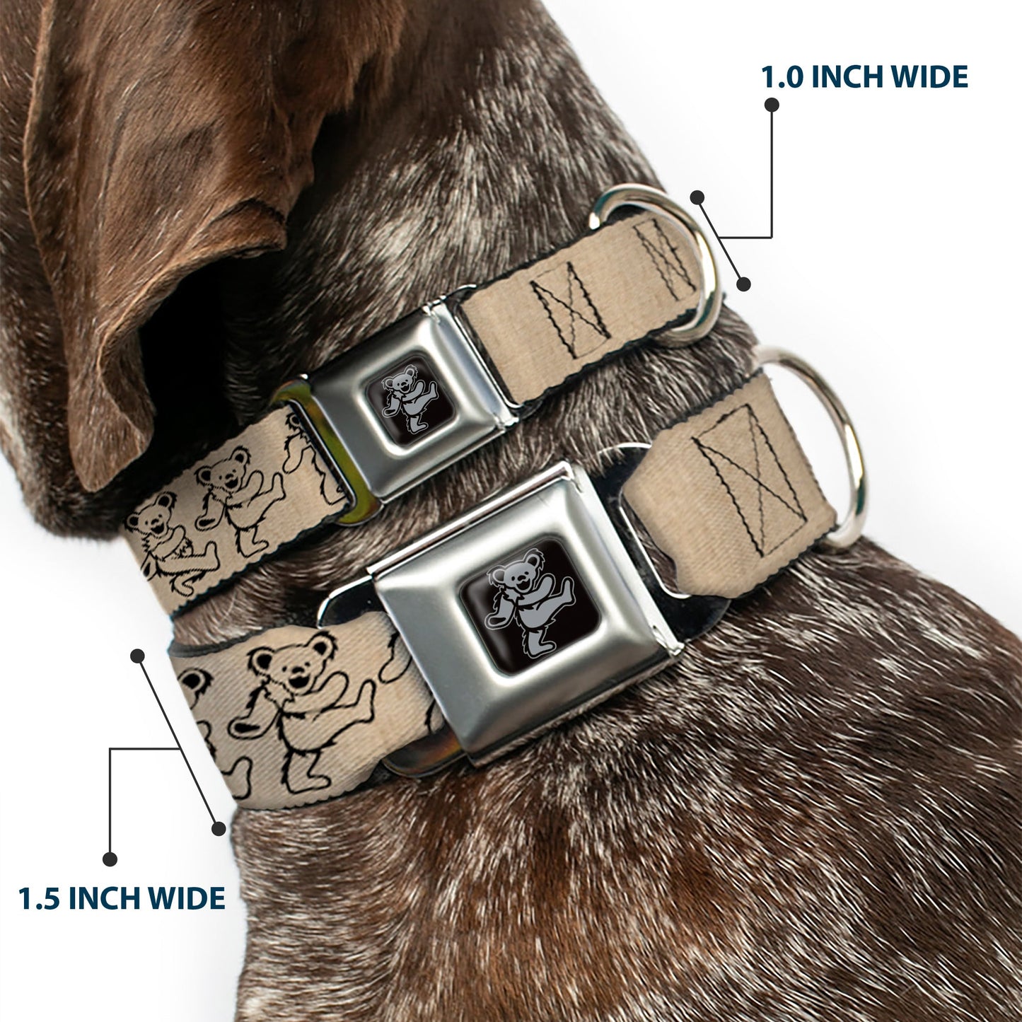 Grateful Dead Dancing Bear Seatbelt Buckle Collar