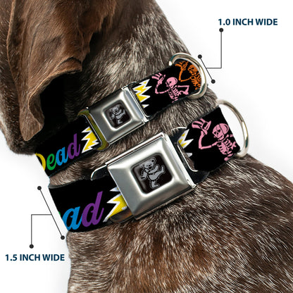 Grateful Dead Dancing Bears and Skeletons Seatbelt Buckle Collar