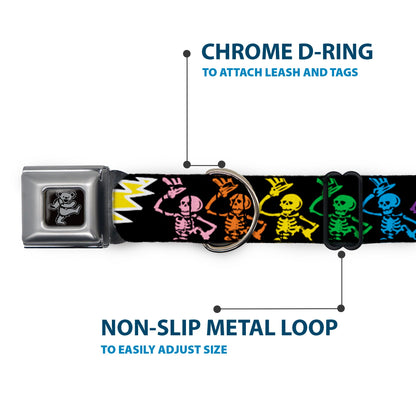 Grateful Dead Dancing Bears and Skeletons Seatbelt Buckle Collar