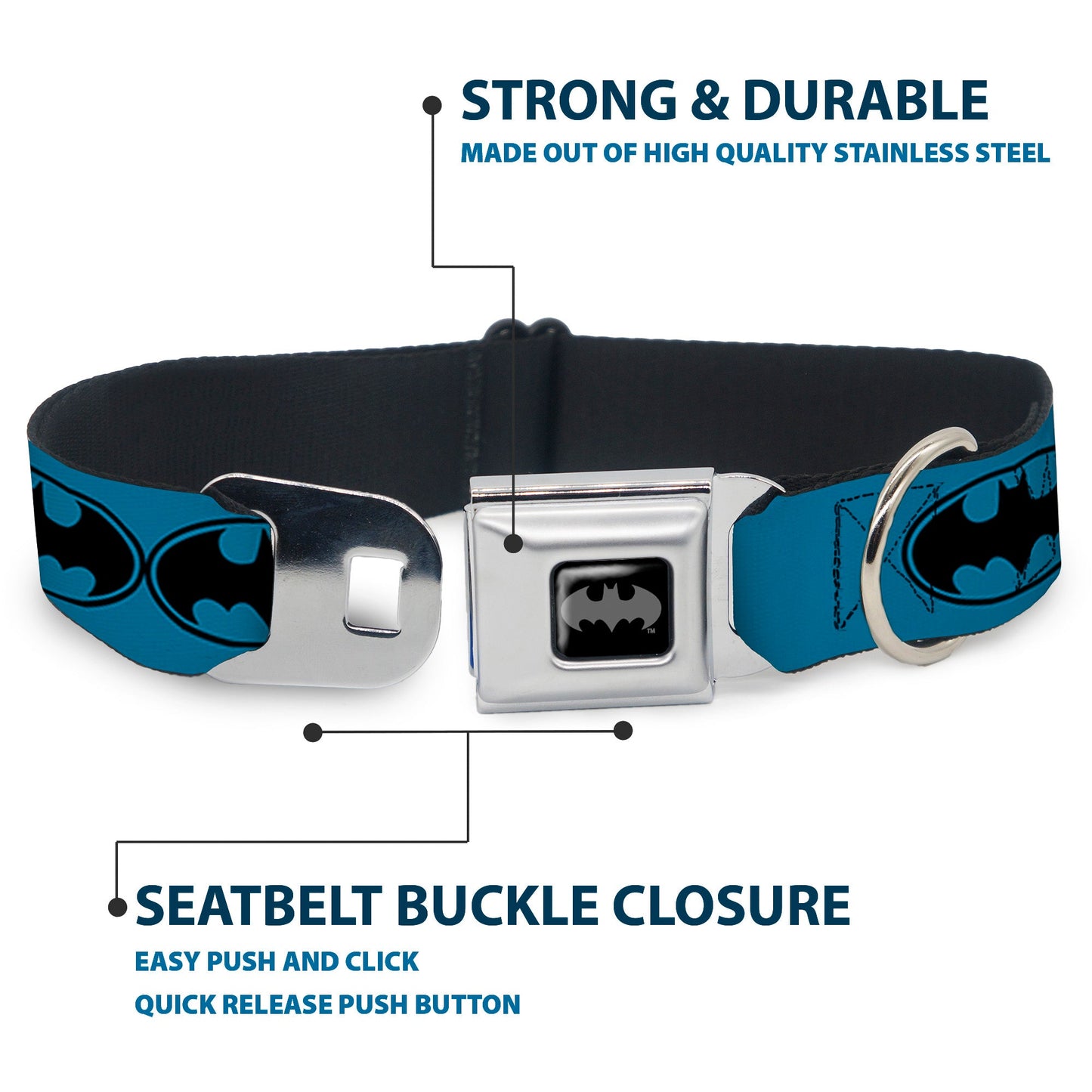 Batman Bat Signal Seatbelt Buckle Collar